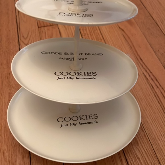 NWOT Anthropologie 3-tier dessert cookie brownie cake stand rustic farmhouse fun - Picture 4 of 8